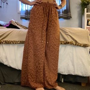 Animal Print Wide Leg Pants